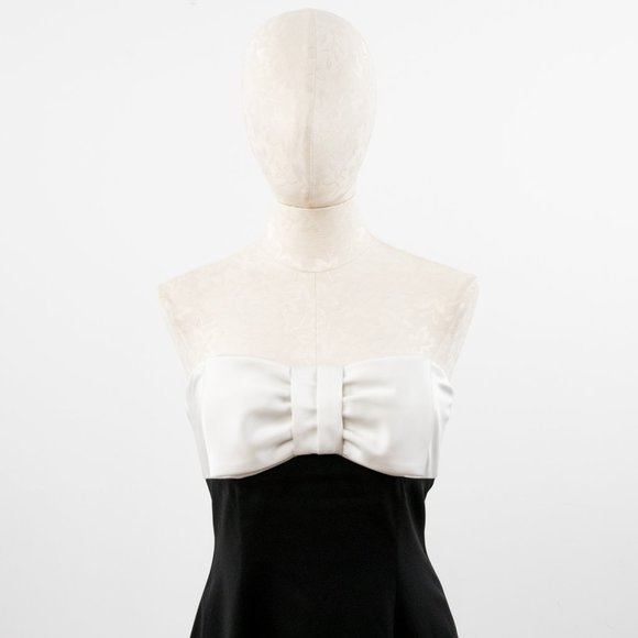 WHBM 6 Bow Strapless Colorblock Party Dress Black - Picture 5 of 9